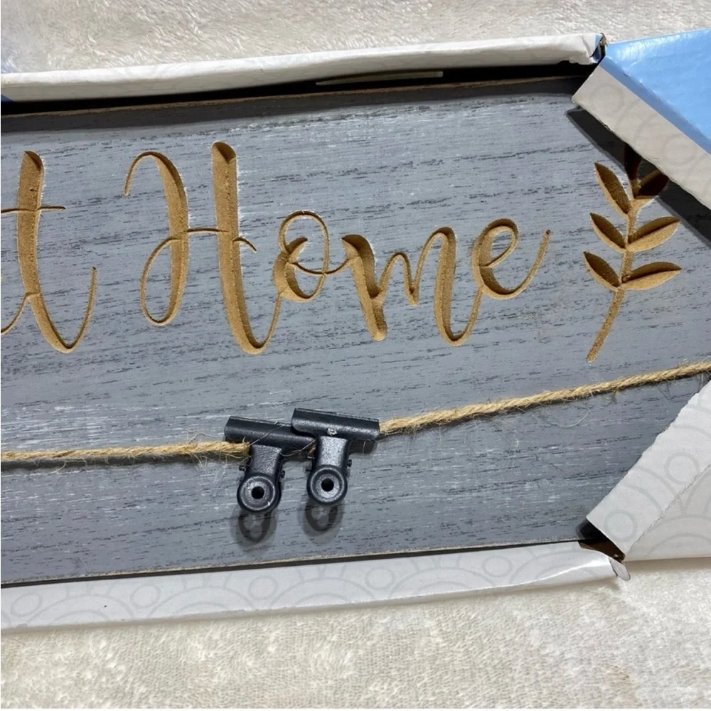 MELANNCO Home Sweet Home Wooden Rustic Farmhouse Gray Sign Wall Decor Western